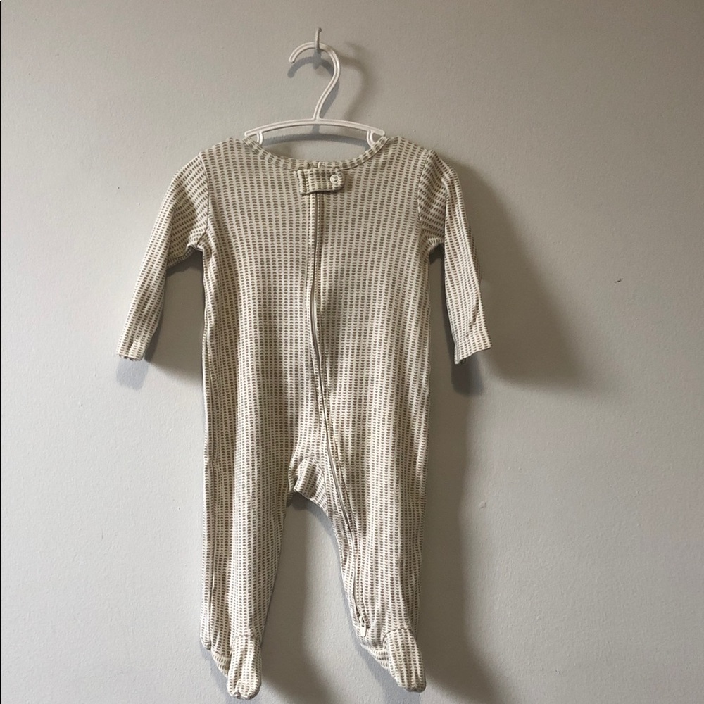 Carter's Beige Striped Footed One-Piece
